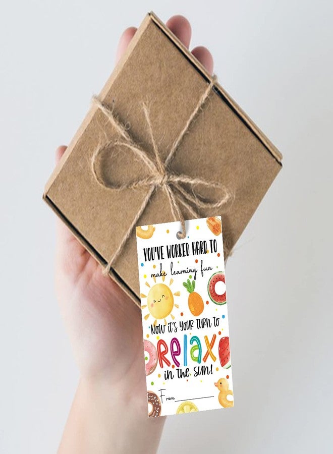 aPamr Summer Teacher Appreciation Gift Sunshine Writing Thank You Tag,Your Turn To Relax In The Sun Tag,End of School Year Tags Gift Tags,Thank You Gift Tags Card for Teacher - Image 5